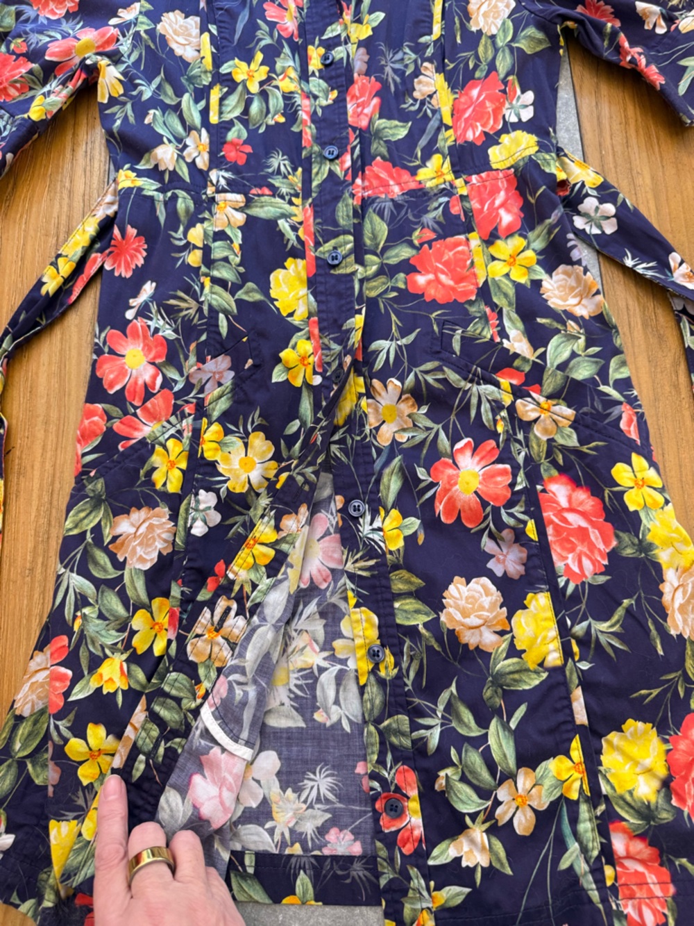 Marissa Webb "Dolly" Floral Button Down Mini Dress Navy Multi Color Size 2 - Picture 9 of 14